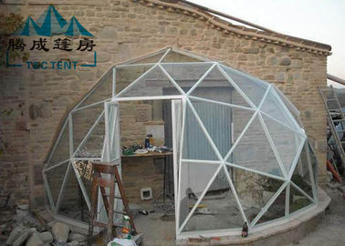 容易な組み立てられた測地線ドームの温室の選択可能なサイズ柔らかいポリ塩化ビニールの壁及びガラス壁