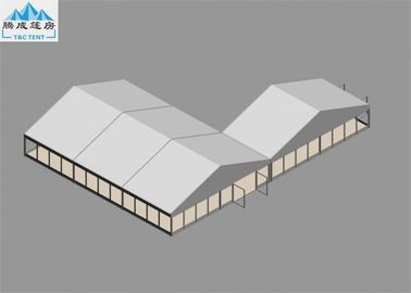10x15m / 10x5mの屋外の倉庫のテントの木の床ヨーロッパ式貿易受信のための白いポリ塩化ビニール カバー
