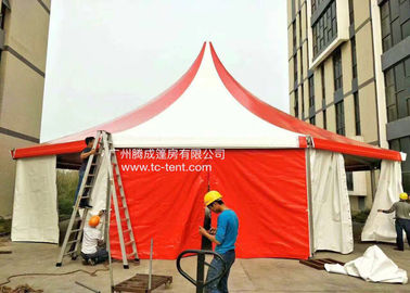 Circus Romantic Aluminium Alloy Octagonal Red PVC Cloth Tents For Parties With PVC Walls