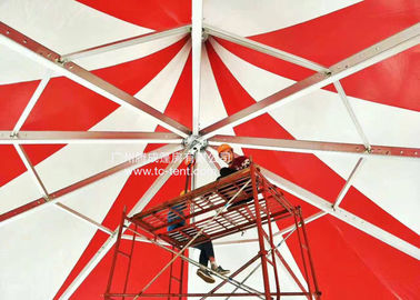 サーカスのポリ塩化ビニールの壁が付いている党のためのロマンチックなアルミ合金の八角形の赤ポリ塩化ビニールの布のテント