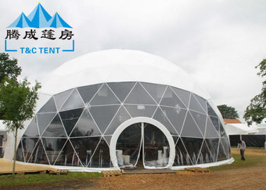 Q235ホップのすくいによって電流を通される鋼管が付いている多機能の透明で白い測地線ドームのテント